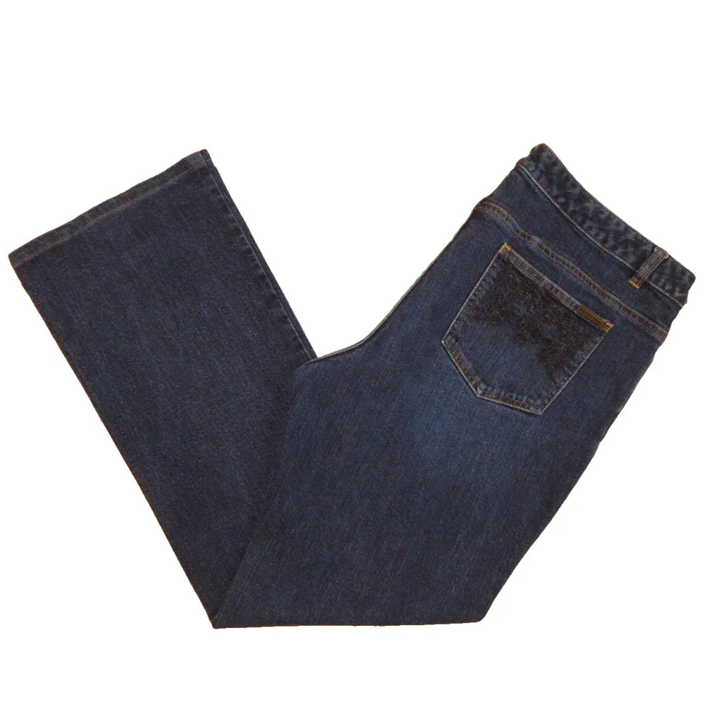 Michael Kors Bootcut Jeans Dark Wash Beaded Embellished Size 16 18 Plus